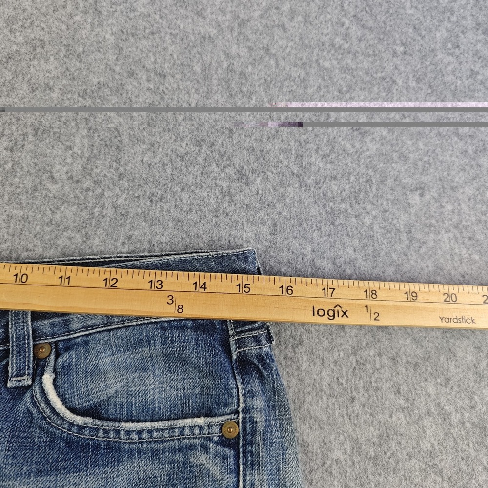 7 For All Mankind A Pocket Jeans Women's 30x32 Bootcut Y2k Low Rise Distressed - Picture 5 of 12